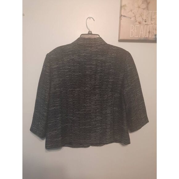 Coldwater Creek Black with White Pin Stripes Womens Blazer Jacket Size XL - Picture 3 of 3